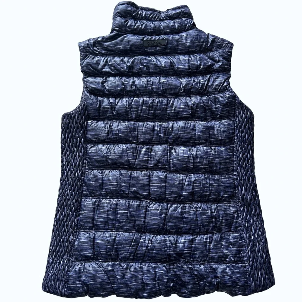 Calvin Klein Performance Premium Down Puffer Vest Womens Large Blue‎ Space Dye
